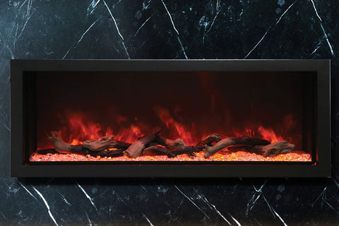 Image of Amantii Panorama 60-in Deep Tall Built-in Indoor & Outdoor Electric Fireplace - Heater - BI-60-DEEP-XT