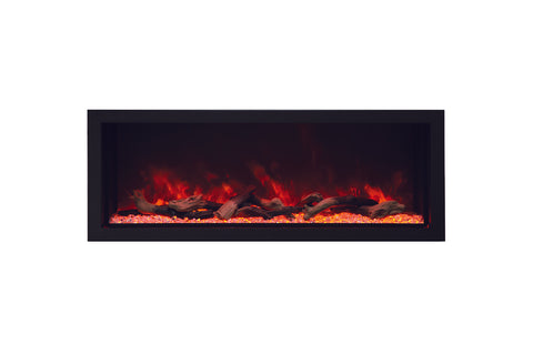 Image of Amantii Panorama 40-in Deep Tall Built-in Indoor & Outdoor Electric Fireplace - Heater