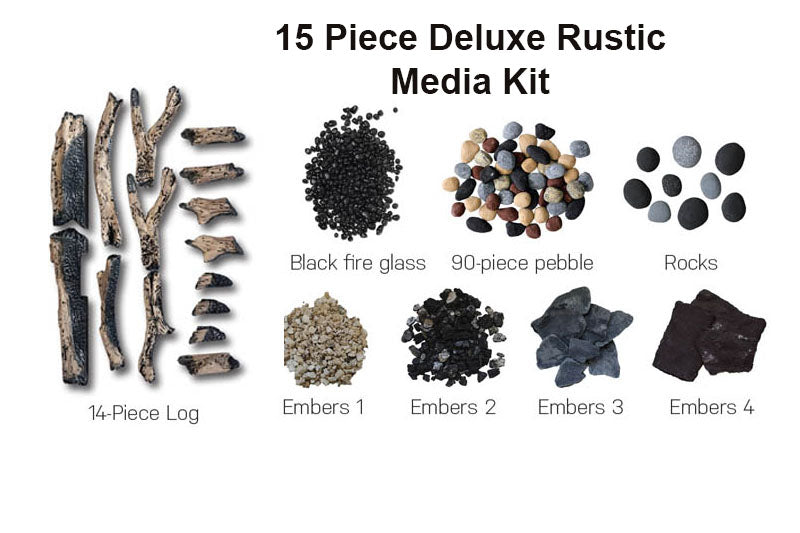 Remii 65 inch Extra Tall Built-In Indoor Outdoor Electric Fireplace | Heater | 102765-XT | Deluxe Log Set | Electric Fireplaces Depot