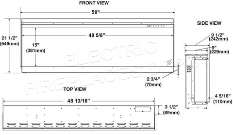 Image of Napoleon Trivista 50-inch 3 Sided Built In Fully Recessed Electric Fireplace | NEFB50H-3SV | 2 Sided Electric Firepalce Insert | Electric Fireplaces Depot