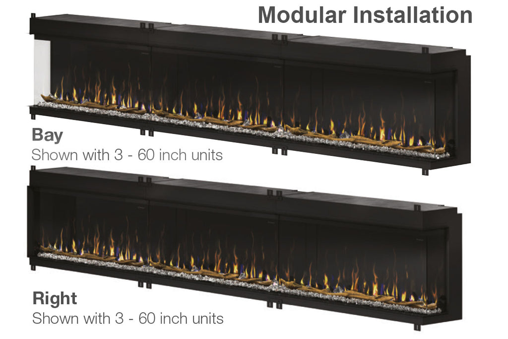 Dimplex Ignite XL Bold 100-In Smart Built-In Linear Electric Fireplace - 3-Sided Multi-Sided Electric Fireplace - XLF10017-XD