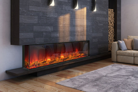 Image of Dynasty Melody 64 Inch 3 Sided 2 Sided Built In Electric Fireplace - DY-BTS60 - Dynasty Fireplaces