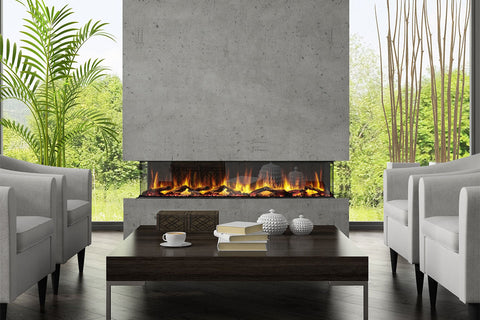 Image of Dynasty Melody 64 Inch 3 Sided 2 Sided Built In Electric Fireplace - DY-BTS60 - Dynasty Fireplaces
