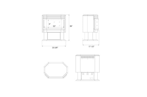 Image of Sierra Flame Freestanding Electric Fireplace - Heater - Logs Set - Dimensions - Electric Fireplaces Depot