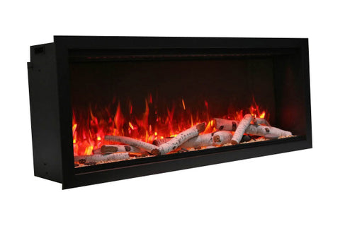 Image of Amantii Symmetry 88'' Built In Fully Recessed Flush Mount Linear Indoor & Outdoor Electric Fireplace | Extra Tall Deep | SYM-88-XT | Electric Fireplaces Depot