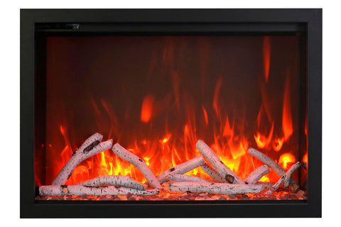 Image of Amantii Traditional Series 38 Inch Built-In Indoor & Outdoor Electric Firebox Insert | Electric Fireplace Heater | TRD-38 | Electric Fireplaces Depot