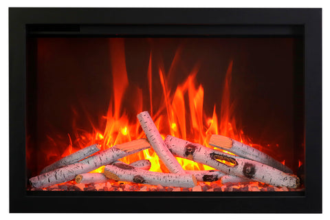 Image of Amantii Traditional Series 33 Inch Built-In Indoor & Outdoor Electric Firebox Insert | Electric Fireplace Heater | TRD-33 | Electric Fireplaces Depot