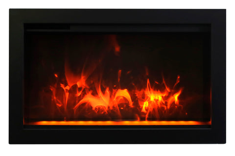 Image of Amantii Traditional Series 26 Inch Built-In Indoor & Outdoor Electric Firebox Insert | Electric Fireplace Heater | TRD-26 | Electric Fireplaces Depot