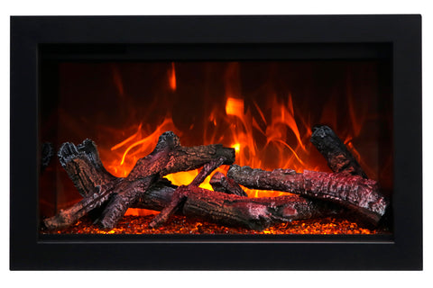 Image of Amantii Traditional Series 33 Inch Built-In Indoor & Outdoor Electric Firebox Insert | Electric Fireplace Heater | TRD-33 | Electric Fireplaces Depot