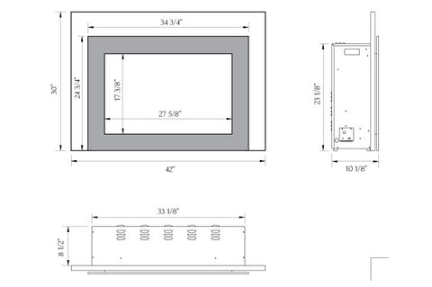 Image of Sierra Flame Electric Fireplace Insert - Electric Fireplace Heater - Dimensions - Electric Fireplaces Depot