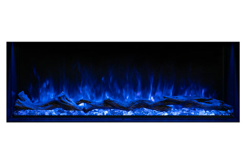 Image of Modern Flames Landscape Pro 82'' 3-Sided Electric Fireplace Wall Mount Studio Suite Mantel in White | WMC68LPMRTF | Electric Fireplaces Depot