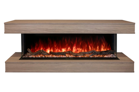 Image of Modern Flames Landscape Pro 58 in 3-Sided Wall Mount Mantel in Coastal Sand - Studio Suite Electric Fireplace - LPM-4416