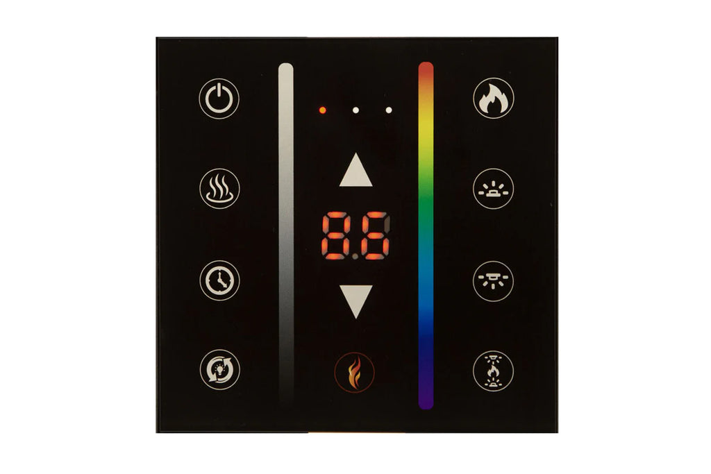 Modern Flames Landscape Pro 58 in 3-Sided Wall Mount Mantel in Coastal Sand - Studio Suite Electric Fireplace - LPM-4416 Thermostat Wall Control