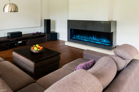 Image of Returned Modern Flames Landscape Pro Multi 96-inch 3-Sided / 2-Sided Built In Electric Fireplace | LPM-9616-OB