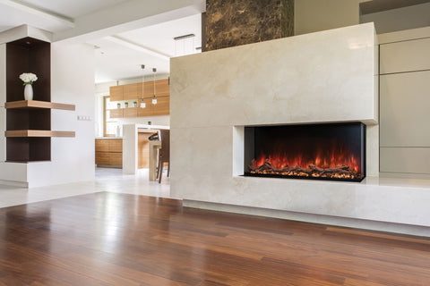 Image of Modern Flames Landscape Pro Multi 96-inch 3 Sided and 2 Sided Built In Wall Mount Linear Electric Fireplace | LPM-9616 | Electric Fireplaces Depot