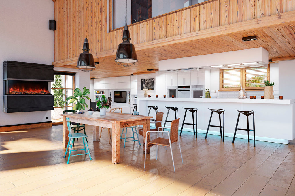 Modern Flames Landscape Pro Multi 44-inch 3 Sided and 2 Sided Built In Wall Mount Linear Electric Fireplace | LPM-4416 | Electric Fireplaces Depot