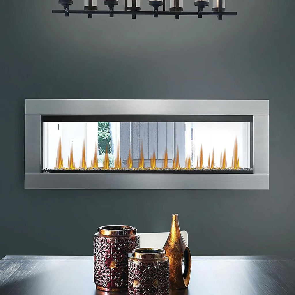 Napoleon Clearion Elite 50 in See Through Built in Electric Fireplace Stainless Steel - NEFBD50HE- NEFBD50HE-SS-TRIM