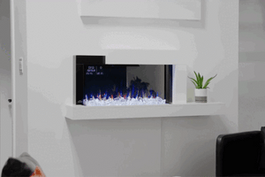 Napoleon Stylus Cara Elite Smart 60'' White Wall Mount Electric Fireplace with Shelf