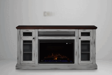 Image of Napoleon Charlotte Media Console in White&Cherry | Cineview 30'' Electric Firebox