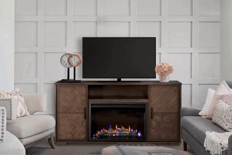 Image of Napoleon Hayworth Media Console in Mahogany | Cineview 30'' Electric Firebox