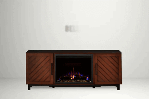 Image of Napoleon Bella Media Console in Walnut | Cineview 26'' Electric Firebox