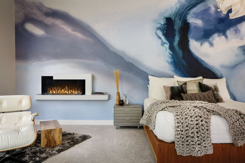 Image of Napoleon Stylus Cara Elite Smart 60'' White Wall Mount Electric Fireplace with Shelf