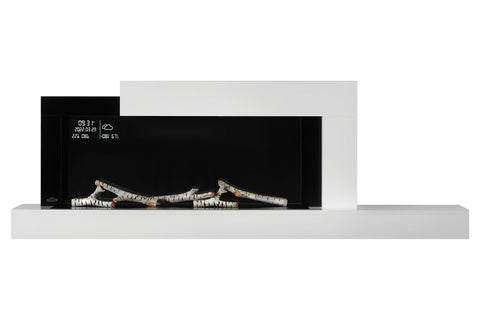 Image of Napoleon Stylus Cara Elite Smart 60'' White Wall Mount Electric Fireplace with Shelf