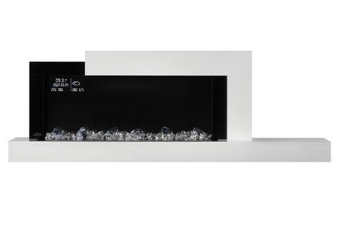 Image of Napoleon Stylus Cara Elite Smart 60'' White Wall Mount Electric Fireplace with Shelf