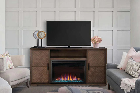 Image of Napoleon Hayworth Media Console in Mahogany | Cineview 30'' Electric Firebox