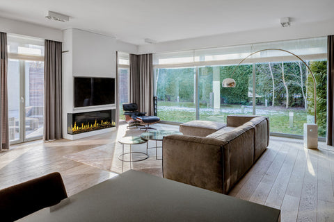 Image of Modern Flames Orion Multi-Sided 76-inch Heliovision Virtual Smart Built In Electric Fireplace - OR76-MULTI