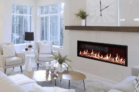 Image of Modern Flames Orion Slim 100 Inch Heliovision Virtual Recessed Wall Mount Electric Fireplace - OR100-SLIM