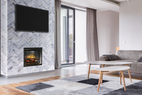 Image of Dimplex Revillusion 24 inch Built In Electric Fireplace Weathered Concrete - Firebox - Heater - RBF24DLXWC - Electric Fireplaces Depot