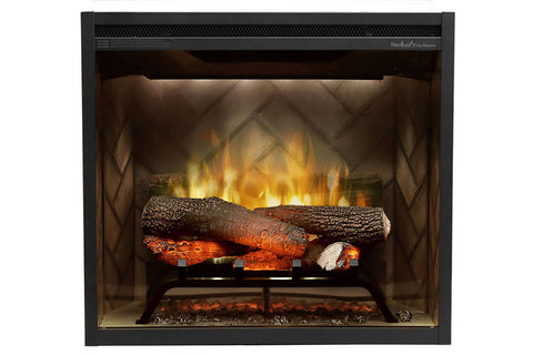 Image of Dimplex Revillusion 24 inch Built In Electric Fireplace Herringbone Brick- Firebox - Heater - RBF24DLX - Electric Fireplaces Depot