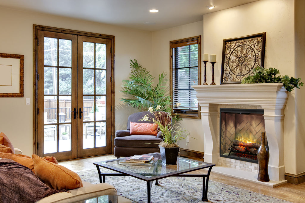 Dimplex Revillusion Portrait 36 inch Built-In Electric Fireplace with Herringbone Brick - Electric Firebox - RBF36P - Electric Fireplaces Depot