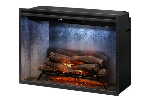 Image of Dimplex Revillusion 36 inch Built In Electric Fireplace Weathered Concrete - Firebox - Heater - RBF36WC - Electric Fireplaces Depot