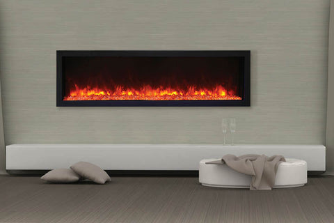 Image of Remii 55 Inch Extra Slim Built-In Indoor Outdoor Electric Fireplace | Heater | 102755-XS | Electric Fireplaces Depot