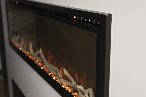 Image of Modern Flames Spectrum Slimline 60 inch Wall Mount Built in Electric Fireplace Insert | Fully Recessed 4'' Wall | SPS-60B | Electric Fireplaces Depot