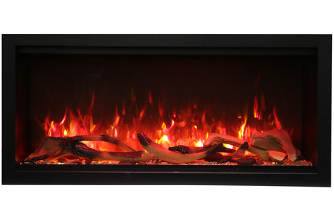 Image of Amantii Symmetry 60'' Built In Fully Recessed Flush Mount Linear Indoor & Outdoor Electric Fireplace | Extra Tall Deep | SYM-60-XT | Electric Fireplaces Depot