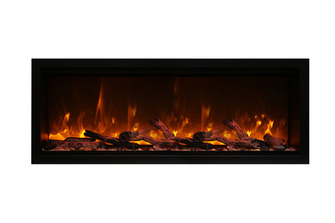 Image of Amantii Symmetry 100'' Built In Fully Recessed Flush Mount Linear Indoor & Outdoor Electric Fireplace | Extra Tall Deep | SYM-100-XT | Electric Fireplaces Depot