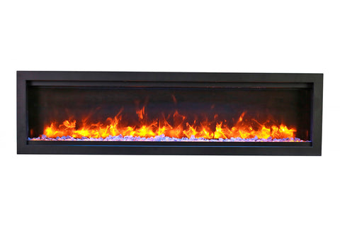 Image of Amantii Symmetry Bespoke Wall Mount Recessed Linear Indoor Outdoor Electric Fireplace