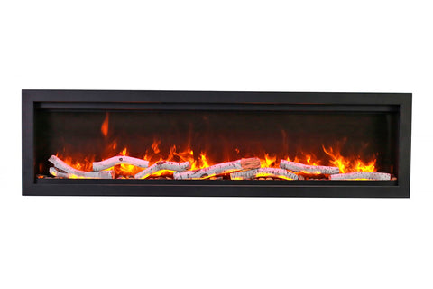 Image of Amantii Symmetry Bespoke 74-inch Wall Mount Recessed Linear Indoor & Outdoor Electric Fireplace | SYM-74 BESPOKE | Electric Fireplaces Depot