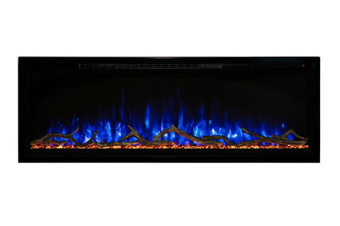 Image of Modern Flames Allwood Fireplace Media Wall in Coastal Sand - Spectrum Slimline 60 Electric Fireplace - AFWS-CS | SPS-60B