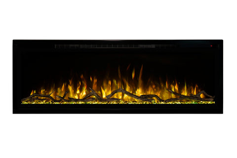 Image of Modern Flames Allwood Wall System in Driftwood Gray with Spectrum Slimline 60 in Electric Fireplace AFWS-DW SPS Fireplace