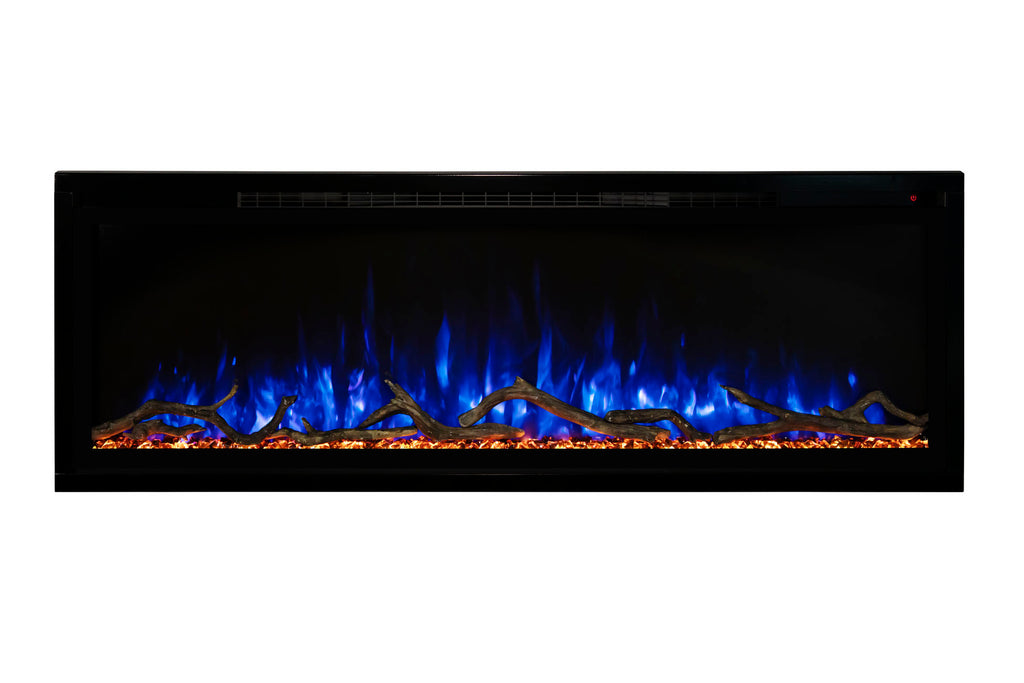 Modern Flames Spectrum Slimline 100 inch Wall Mount Built in Electric Fireplace Insert | Fully Recessed 4'' Wall | SPS-100B | Electric Fireplaces Depot