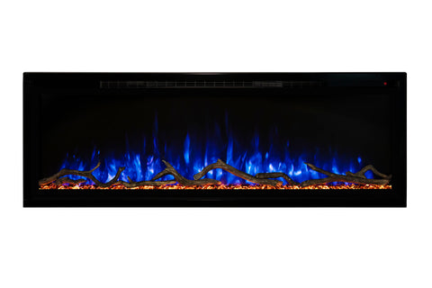 Image of Modern Flames Spectrum Slimline 74 inch Wall Mount Built in Electric Fireplace | Fully Recessed 4'' Wall | SPS-74B | Electric Fireplaces Depot