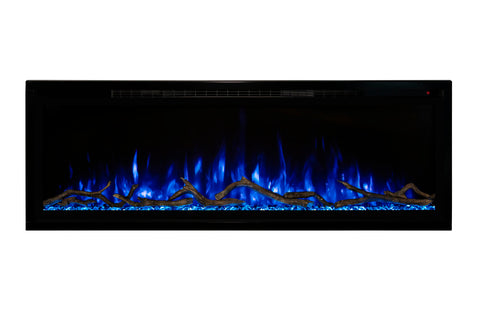 Image of Modern Flames Spectrum Slimline 74 inch Wall Mount Built in Electric Fireplace | Fully Recessed 4'' Wall | SPS-74B | Electric Fireplaces Depot