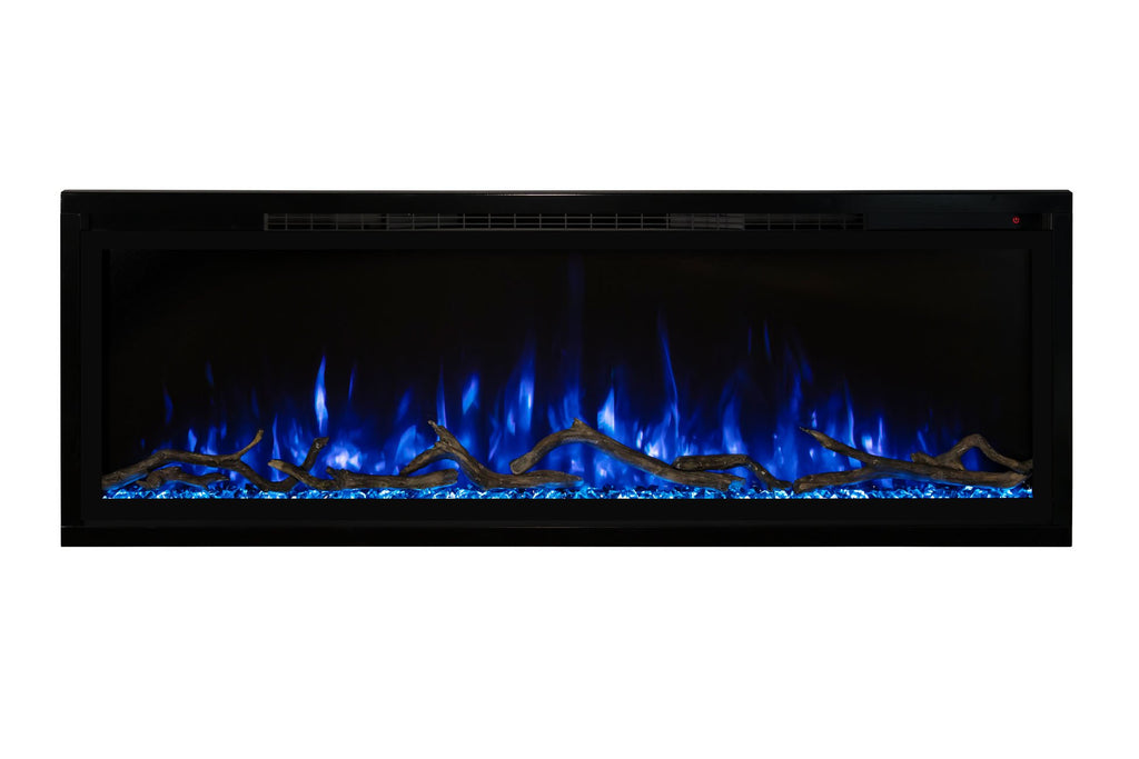 Modern Flames Spectrum Slimline 60 inch Wall Mount Built in Electric Fireplace Insert | Fully Recessed 4'' Wall | SPS-60B | Electric Fireplaces Depot