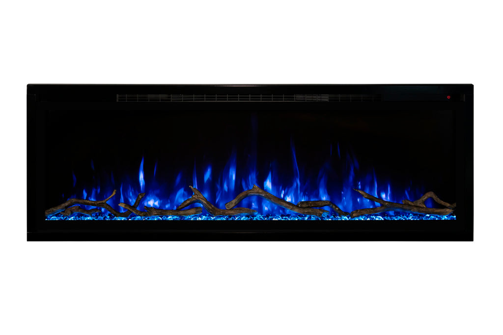 Modern Flames Spectrum Slimline 100 inch Wall Mount Built in Electric Fireplace Insert | Fully Recessed 4'' Wall | SPS-100B | Electric Fireplaces Depot