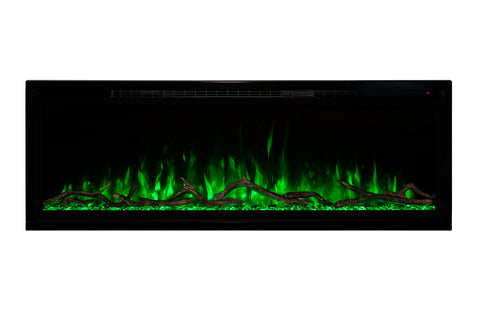 Image of Modern Flames Spectrum Slimline 74 inch Wall Mount Built in Electric Fireplace | Fully Recessed 4'' Wall | SPS-74B | Electric Fireplaces Depot