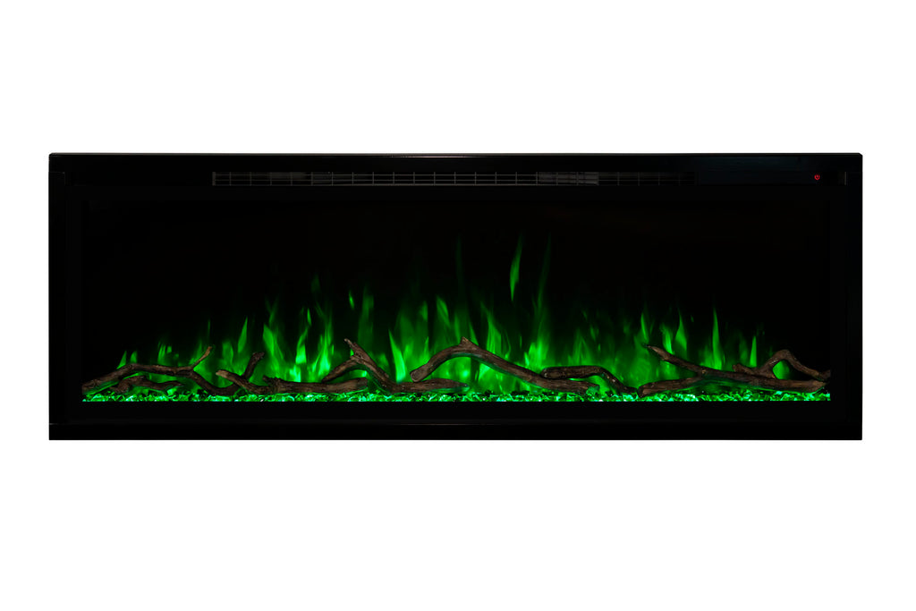 Modern Flames Spectrum Slimline 100 inch Wall Mount Built in Electric Fireplace Insert | Fully Recessed 4'' Wall | SPS-100B | Electric Fireplaces Depot